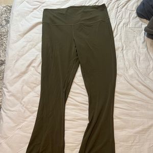 Olive green lululemon flare yoga pants